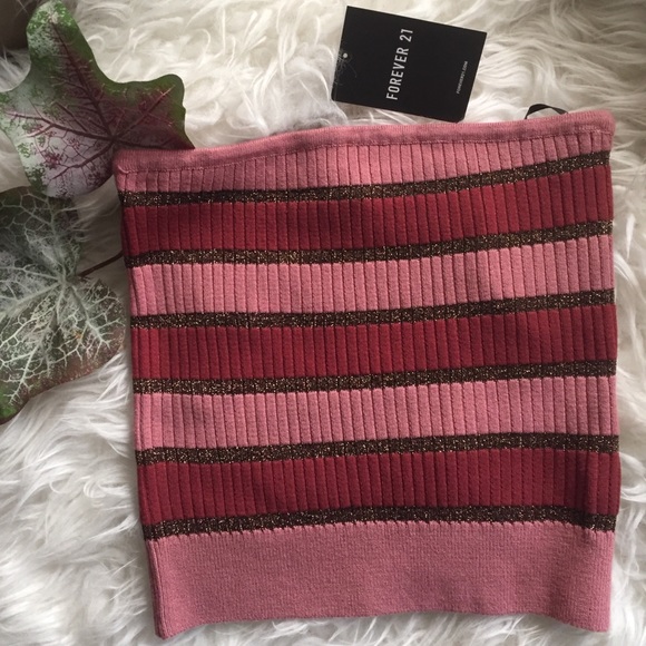 Metallic Stripe Tube Top. - Picture 3 of 5